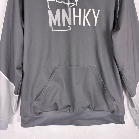 UNRL SilkSeries MN Hockey Grey Hooded Pullover Sweatshirt Men's Large - Picture 3 of 13